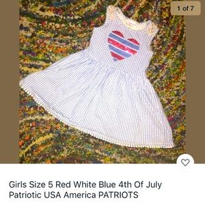Girls 5 Patriotic Dress USA 🇺🇸 America Patriots